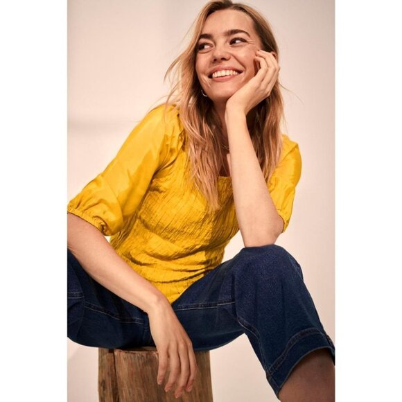 NWT CREAM Yellow Almas Blouse - Picture 8 of 11